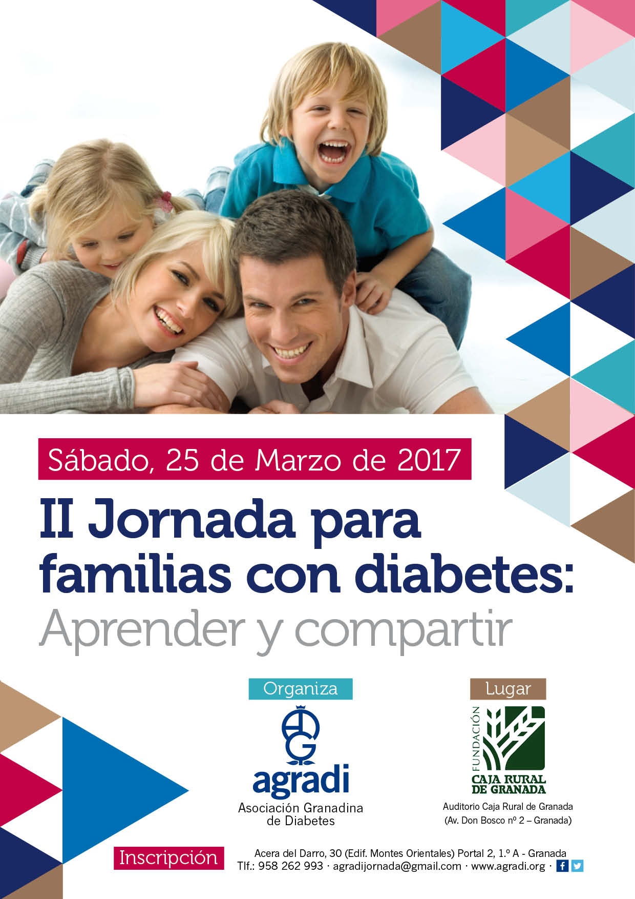 Cartel Jornadas familias de niños con diabetes