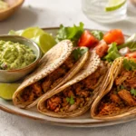 Tortillas integrales con cerdo y guacamole para diabetes Tortillas integrales crujientes con cerdo especiado y guacamole casero adaptadas para personas con diabetes