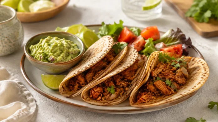tortillas-integrales-cerdo-guacamole-diabetes Tortillas integrales crujientes con cerdo especiado y guacamole casero adaptadas para personas con diabetes