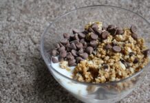 Yogur helado con granola